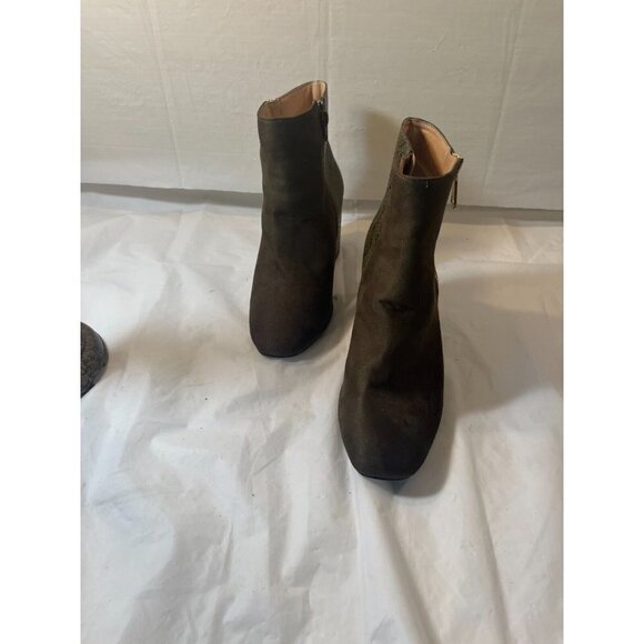 JOURNEE COLLECTION Womens Green Snakeskin Sarah Toe Block Heel Booties 8 M - Picture 9 of 15